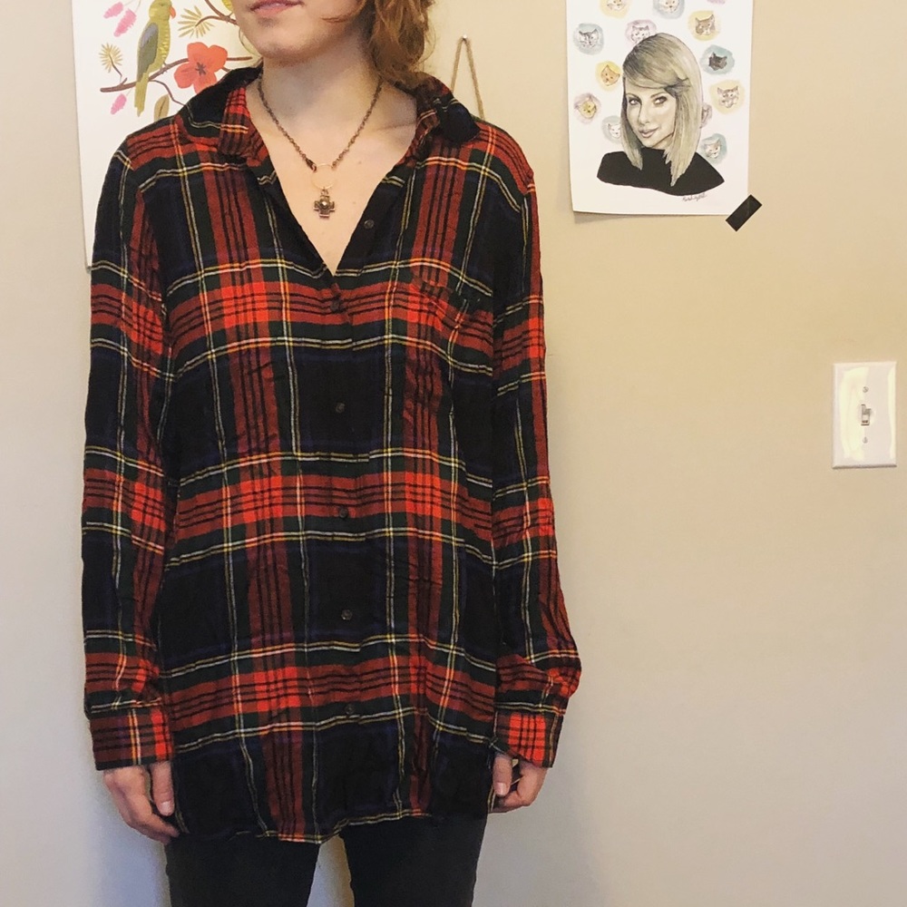 plaid old navy top